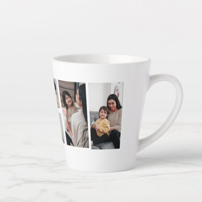 Caneca De Café Latte Best Mom Photo Collage Mug (Direita)