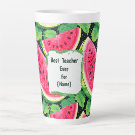 Caneca De Café Latte Best Teacher Ever – Watermelon Latte Mug