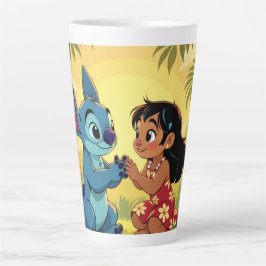 Caneca De Café Latte Beste Freunde fürs Leben – Lilo & Stitch