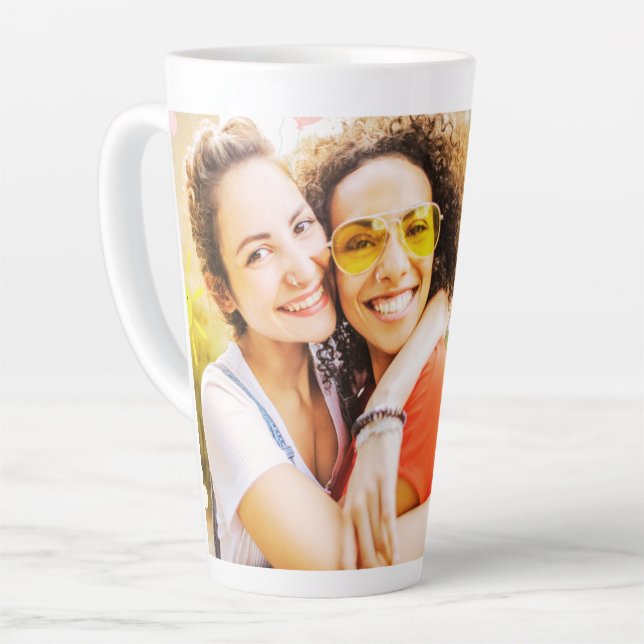 Caneca De Café Latte Besties Amigos Fotografias Namoradas infância (Ângulo esquerdo)