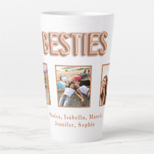 Caneca De Café Latte Besties Melhores amigos para sempre nomes de fotos
