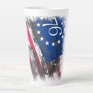 Caneca De Café Latte Betsy Ross Flag 1776 Patriótico 4 de julho