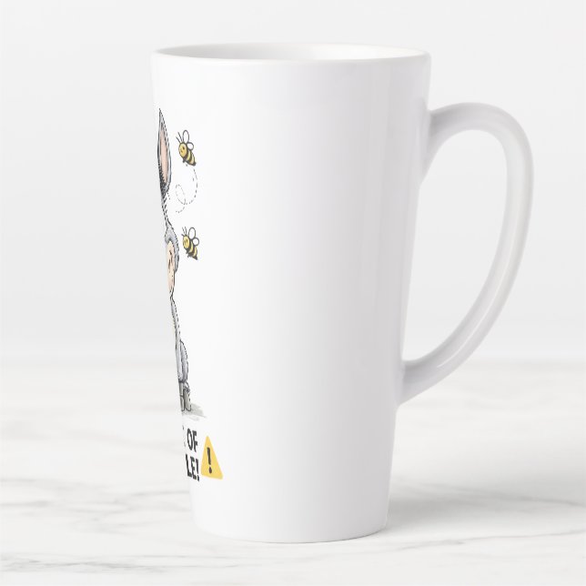Caneca De Café Latte Beware Of The Mule Funny Donkey Warning Design (Direita)