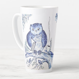 Caneca De Café Latte Biblioteca Owl