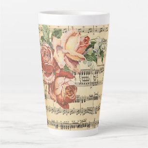 Caneca De Café Latte Bicicleta Vintage Rosa Trio & Música