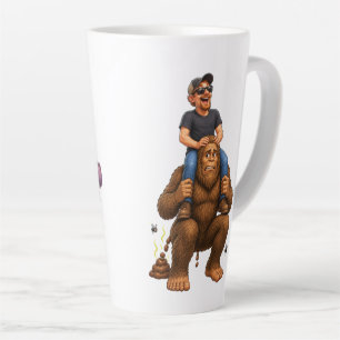 Caneca De Café Latte Bigfoot Engraçado & Hipopótamo Passeio Selvagem Hu
