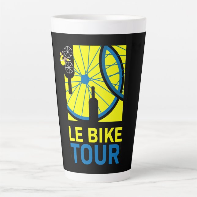 Caneca De Café Latte Bike Tour Art (Frente)