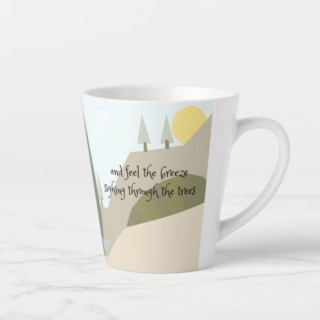 Caneca De Café Latte Biking through the countryside poetry mug (Direita)