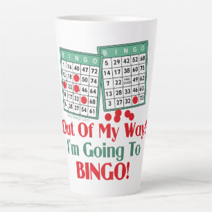 Caneca De Café Latte Bingo Lovers Engraçado Dizendo