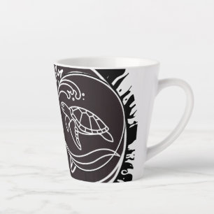 Caneca De Café Latte Biodiversidade, habitats oceânicos e T-Shirt eco-A