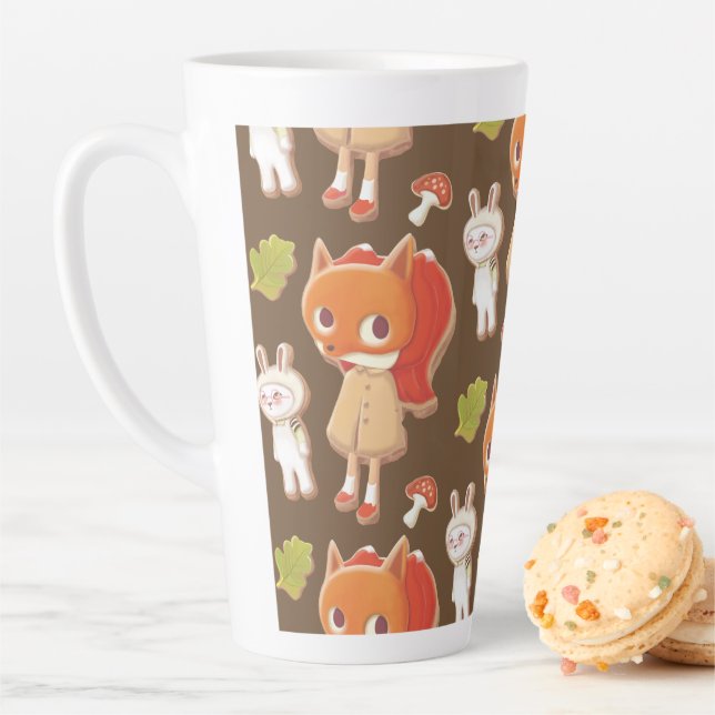 Caneca De Café Latte Biscoitos decorados com animais de madeira (In Situ)