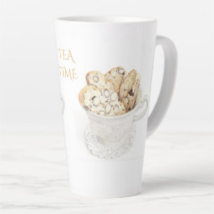 Caneca De Café Latte BISCOTTI "TEA TIME" Tall Latch