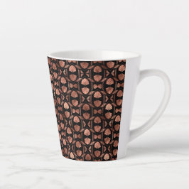 Caneca De Café Latte Black and Rose Gold Art Deco Small Latte Mug