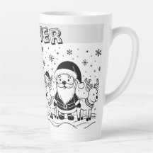 Black and White Santa Claus with Reindeers