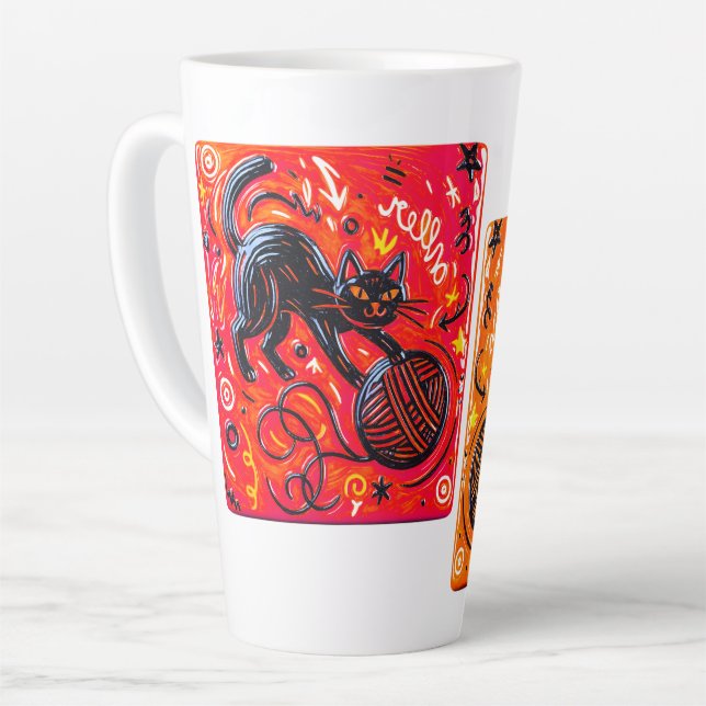 Caneca De Café Latte  Black Cat   (Ângulo esquerdo)