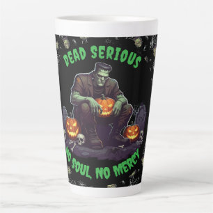 Caneca De Café Latte 🖤 Black Frankenstein Mug 💀 ☕