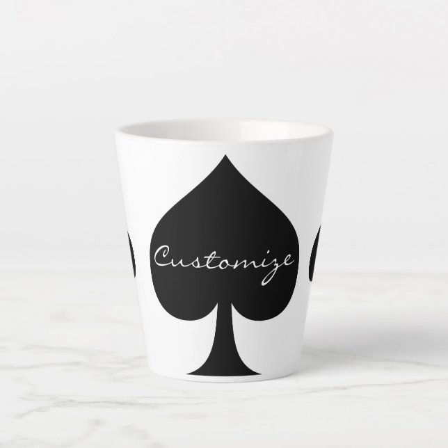 Caneca De Café Latte Black Queen of Spades Black Thunder_Cove (Frente)