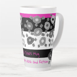 Caneca De Café Latte Black, White e Pink Mug Se Perdido, Devolva