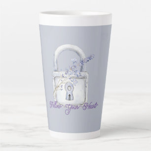 Caneca De Café Latte Bloqueio de Flores de Lavanda