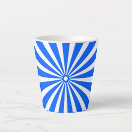 Caneca De Café Latte Blue Radiant Burst Mug – Bold Geometric Sunshine