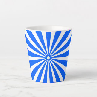 Caneca De Café Latte Blue Radiant Burst Mug – Bold Geometric Sunshine 