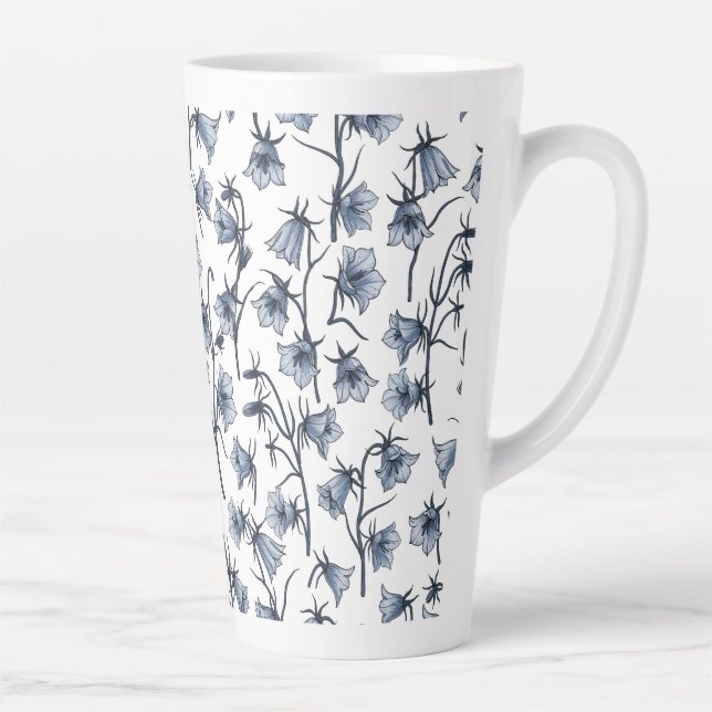 Caneca De Café Latte Bluebells, Harebeldes, Flores (Direita)