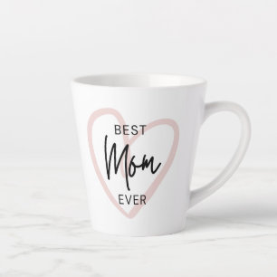 Caneca De Café Latte Blush Black Handwrite Modern Simple Heart