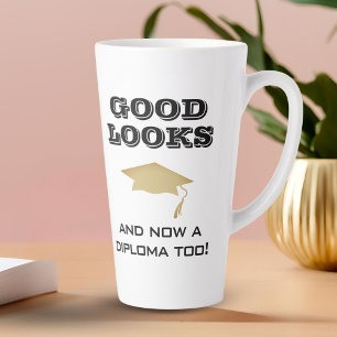 Caneca De Café Latte Boa Aparência e Agora Diploma Também Divertida Gra