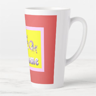 Caneca De Café Latte Boas-vindas cores com temas amarelo-prateado com p