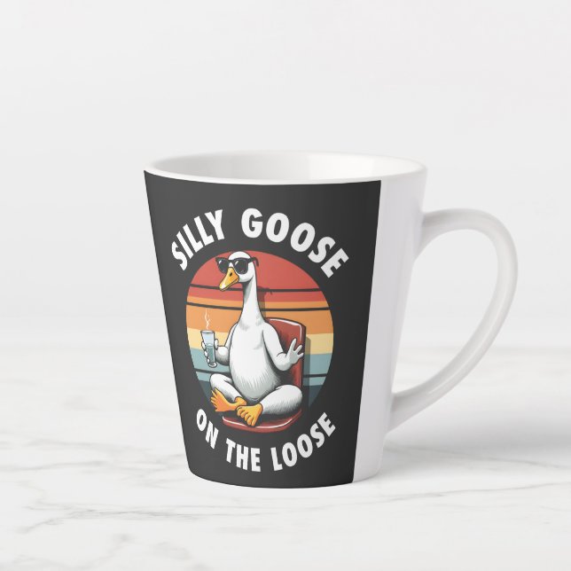 Caneca De Café Latte Bobo ganso no retrato de Yoga meditação perdida (Direita)