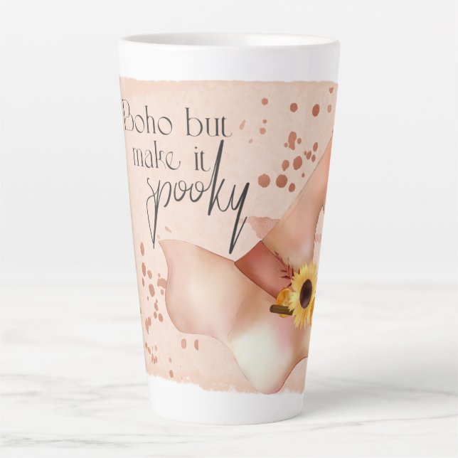 Caneca De Café Latte Boho Autumn Quote (Frente)
