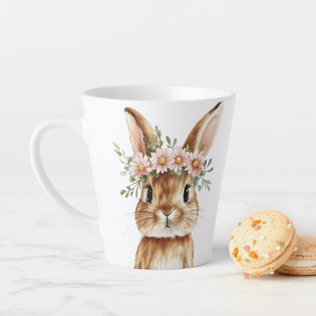 Caneca De Café Latte Boho Bunny Mug, Coelhinho De Páscoa (In Situ)