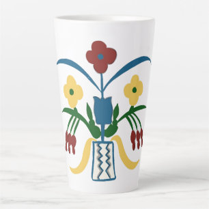 Caneca De Café Latte Boho Floral Mug   Vibes Desenhadas À Mão