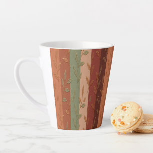 Caneca De Café Latte Boho Leaf Pattern Rustic Home Decor