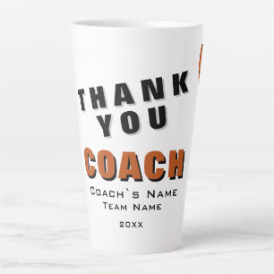 Caneca De Café Latte Bola de Basquete Obrigado Treinador