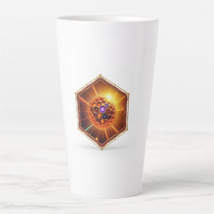 Caneca De Café Latte Bola de Plasma Colorida Emitindo Raios