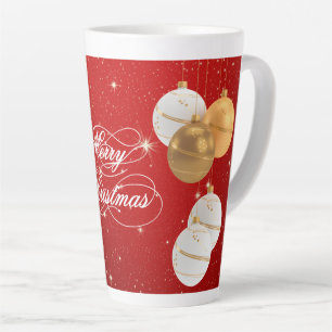 Caneca De Café Latte Bolas de Natal