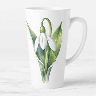 Caneca De Café Latte Bolha de nascimento presente de flor branca