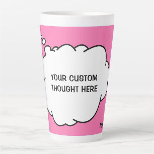 Caneca De Café Latte Bolha de Pensamento de Texto, Nome e Cores Persona