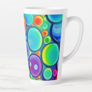 Caneca De Café Latte Bolhas de Arco-íris
