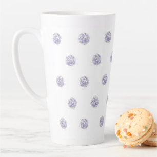 Caneca De Café Latte Bolinhas da Lavanda do ventilador do padrão chic c