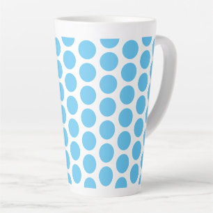 Caneca De Café Latte Bolinhas Laterais De Azul-Mug