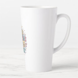Caneca De Café Latte Bolo de Aniversário Divertido - Calorias Não Conta