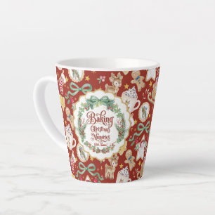 Caneca De Café Latte Bolo de Natal Retro do Papai Noel com a Vovó de Ve