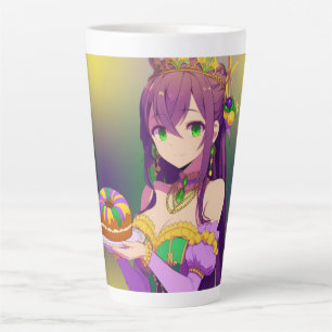 Caneca De Café Latte Bolo Rei Anime Mardi Gras