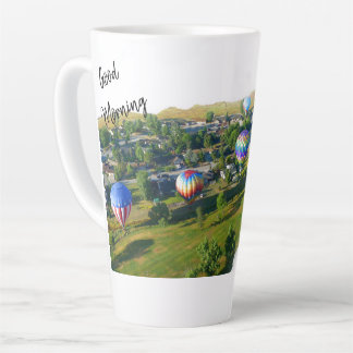 Caneca De Café Latte Bom dia balões de ar quente Latte Mug cor