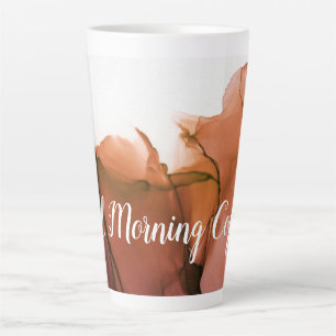 Caneca De Café Latte Bom Dia Café Marrom Ink Swirls Fundo