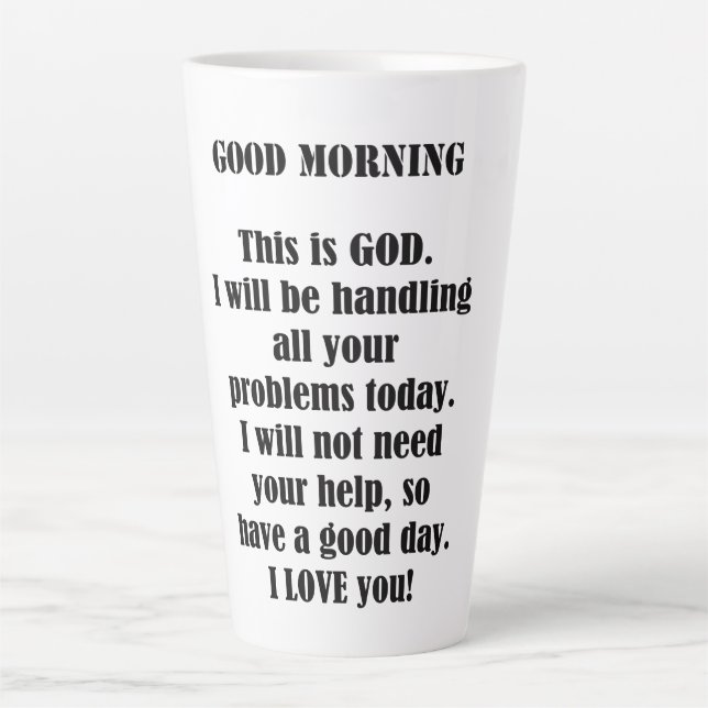 Caneca De Café Latte Bom dia de DEUS (personalizar) (Frente)