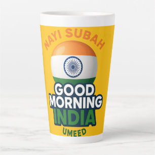 Caneca De Café Latte Bom dia Índia, Nayi Subah, Umeed