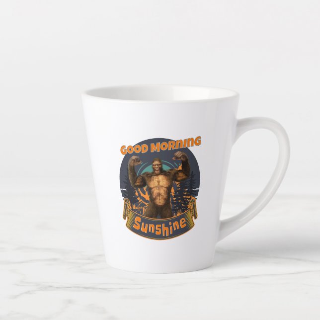 Caneca De Café Latte Bom Dia Sunshine Bigfoot Engraçado (Direita)